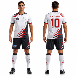 Maillots et shorts de football tendance en gros – Couleurs personnalisées, impression numérique, tissu mesh sportif anti-boulochage, tenue d'équipe - Product Image 1