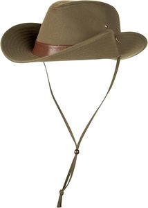Outback <b>Hat</b> Wide Brim Sun Protection <b>Hat</b> Adjustable For Outdoor Use Unisex Adult Casual Style Olive Green With Leather <b>Band</b> - Product Image 6