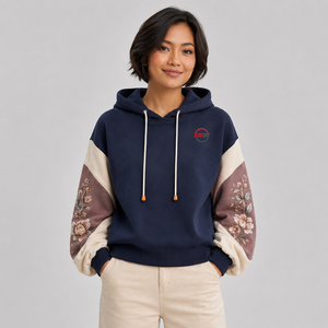 Sweat à capuche brodé pour femme, logo personnalisé, en molleton de coton doux, chaud et respirant, style décontracté streetwear. - Product Image 1