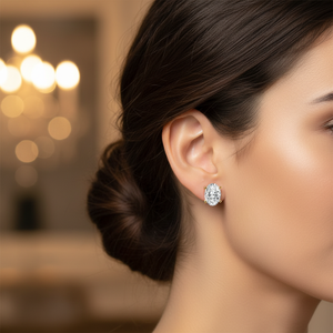 Grillz dentaire en argent massif personnalisé, micro-pavé de moissanite et diamants, style 'Iced Out', avec boucles d'oreilles et capuchons dentaires, et bijoux buccaux en diamant synthétique - Product Image 5