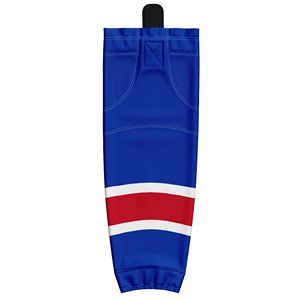 ถุงเท้าฮอกกี้น้ำแข็งแบบซับลิเมชั่น ออกแบบตามสั่ง OEM ผ้าโพลีเอสเตอร์ยืดหยุ่น ระบายอากาศได้ดี ชุดฝึกซ้อมทีม พร้อมแถบรัดข้อเท้าแบบยืดหยุ่น - Product Image 2