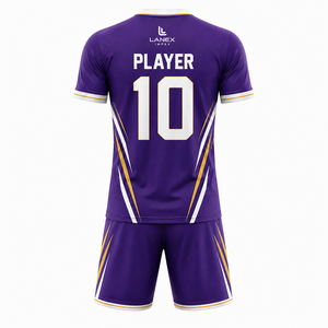 Ensemble Maillot et Short de Football Personnalisé pour Hommes – Tenue Légère Anti-Transpiration pour Entraînement d'Équipe – Vente en Gros - Product Image 4