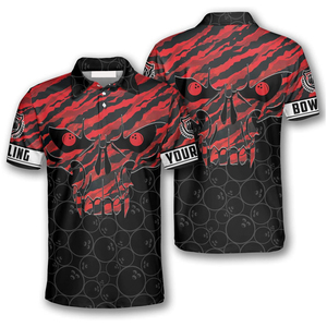 เสื้อโปโลสำหรับเล่นโบว์ลิ่งผู้ชาย เสื้อทีมประสิทธิภาพสูง ซับเหงื่อ แห้งเร็ว มีปก เสื้อกีฬาแขนสั้น ชุดยูนิฟอร์มสั่งทำได้ - Product Image 3