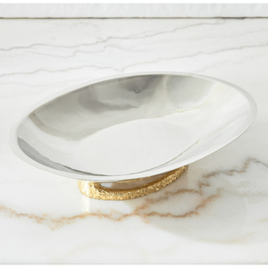 Nouveau Bol Décoratif Bas en Bronze Texturé Fait Main Style Américain avec Bord Ondulé Asymétrique – Plat Moderne pour Servir les Snacks sur Table - Product Image 2