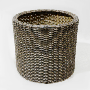 Modern Woven Round Planters Set with Black <b>Liner</b> Stacking Design for Indoor Outdoor Use - Product Image 2