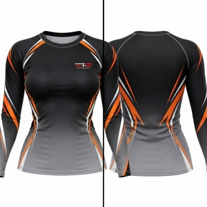 Rashguard pour femmes en tissu polyester extensible quadridirectionnel, coupe confortable, manches longues, construction respirante, anti-humidité - Product Image 6