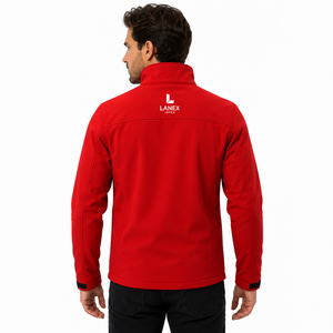 Custom Men's Red Softshell Jacket Stand Collar Waterproof Windproof Outdoor <b>Work</b> Jacket OEM ODM Winter <b>Fleece</b> Lined Winter Wear - Product Image 4