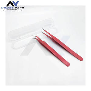 Ensemble de pinces professionnelles pour extensions de cils, 2 pièces, pinces de précision à pointe droite et courbée pour une pose d'extensions de cils impeccable - Product Image 6