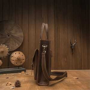 Maletín Mensajero para Portátil de Cuero Genuino Resistente, de Alta Calidad, Estilo Vintage, Bandolera, para Viajes de Negocios y Uso Diario - Product Image 4