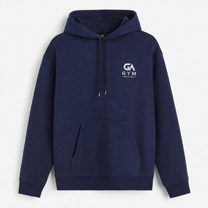 Sudadera con Capucha GYM Active para Hombre, Corte Regular, Color Sólido, Invierno, con Cordón Ajustable, 100% Algodón, Sin Forro, Tejido de Punto de 340 GSM, Impresión Digital - Product Image 1