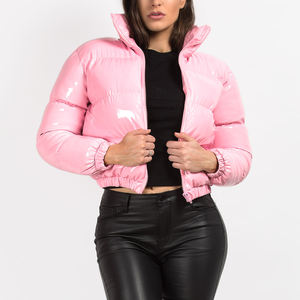 Chaquetas Acolchadas para Mujer, Chaquetas Cortas Tipo Burbuja, Chaquetas de Plumón para Mujer, Tallas S-XL, Chaquetas Bomber de Invierno con Parches Personalizados - Product Image 1