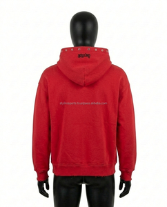 Sweat à capuche en coton de haute qualité pour homme, automne-hiver, couleur unie, séchage rapide, respirant, manches longues, fermeture éclair, impression personnalisée - Product Image 6