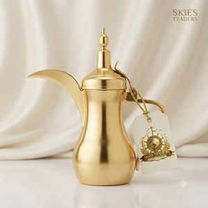 Plain Glossy Silver Arabic <b>Coffee</b> Pot Dallah Middle Eastern Saudi Gahwa Pot Thermal <b>Flask</b> Server Metal Traditional - Product Image 3