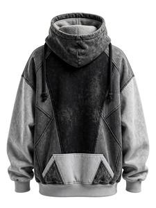 Sweat à capuche surdimensionné personnalisé 450 GSM en molleton de coton épais pour homme, style streetwear, avec logo brodé, fabricant OEM - Product Image 4