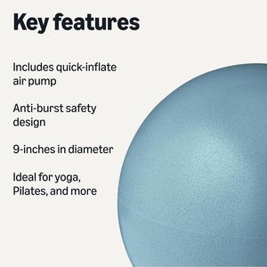 Balón de Pilates Antiexplosión de 9 Pulgadas para Yoga y Entrenamiento del Core, Balón de Ejercicio Premium - Product Image 2