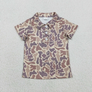 เสื้อโปโลลายพรางสำหรับเด็กผู้ชาย ผ้าฝ้ายอ๊อกซ์ฟอร์ด ชุดนักเรียน ชุดนักเรียนประถม เสื้อแขนสั้น เสื้อผ้าเด็ก - Product Image 6
