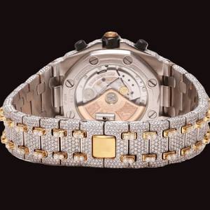 Reloj Hip Hop de Plata de Ley 925 de Primera Calidad con Diamantes de Moissanita, Caja Redonda y Características Multifuncionales Totalmente Adornadas - Product Image 2