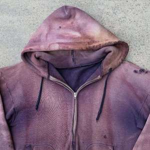 <b>Vintage</b> <b>French</b> Terry Cotton Fleece High Quality Customizable Breathable Plus Size Hoodie Men Front Distressed Print Chenille - Product Image 6