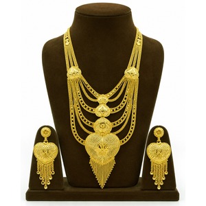 สร้อยคอทองเหลืองชุบทอง 14K18K24K หนาแบบดั้งเดิมสไตล์ดูไบสำหรับเจ้าสาว ชุดเครื่องประดับแฟชั่นหรูหรา - Product Image 1