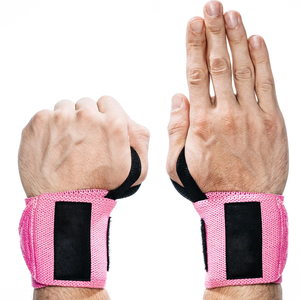 Correas de Soporte para Muñeca de Caucho Natural Rosa, Resistentes, con Cierre de Gancho y Bucle, para Levantamiento de Pesas, Entrenamiento en Gimnasio, Unisex, Ajustables, Protector de Palma - Product Image 1