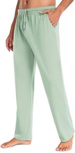 Pantalones de chándal de algodón para hombre con parte inferior abierta, pantalones de salón informales de invierno con patrón recto y bolsillos delanteros planos 2026 - Product Image 2