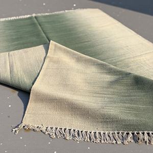 Handmade Wool Flatweave Dhurrie <b>Rug</b> Abstract Solid Green & Cream Modern Area Carpet for Home Hotel & Office Use - Product Image 4