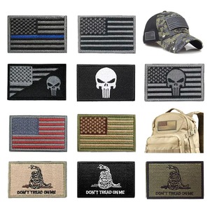 Patch brodé en tissu avec motif de crâne, fermeture auto-agrippante, badge décoratif personnalisé pour vêtements - Product Image 5