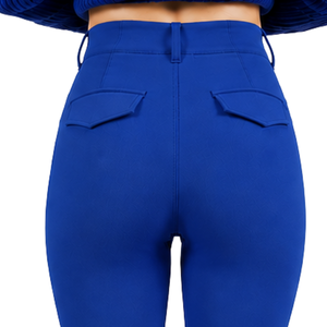 Pantalon d'équitation pour femme bleu roi, taille haute, extensible, avec grip intégral, pour entraînement et compétition - Product Image 6
