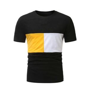 2025 vente en gros personnalisé couleur unie t-shirt hommes col rond t-shirts tricotés 100% coton grande taille col rond hommes t-shirts en vrac - Product Image 1