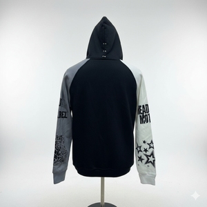 Sudaderas de Lujo Estilo Urbano Americano con Estampado Puff, Pedrería, Efecto Desgastado y Logo Personalizado - Fabricante - Product Image 6