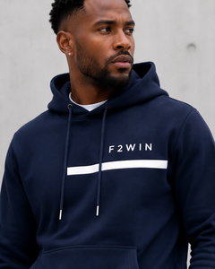 Conjunto Deportivo F2WIN para Hombre, Sudadera con Capucha y Pantalones Jogger, Color Azul Marino, Manga Larga, Cierre con Cordón, Corte Regular, Forro Polar Cortavientos para Verano - Product Image 2