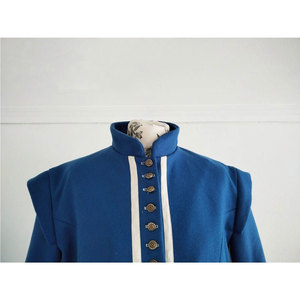Blue Doublet High-Quality Wool Jacket with White Cotton Piping for 17th Century Historical Outfit Top Sell - Product Image 4