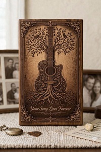 Personalized American Style Wooden Urn for Ashes Adult Engraved Guitar Tree <b>Memorial</b> Eco-Friendly Urn <b>Box</b> for Baby & PET - Product Image 6
