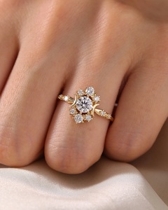 Anillos de Diamantes Redondos de Corte Brillante, Creados en Laboratorio, con Certificación IGI, en Oro de 14K y 18K, para Mujer, Joyería de Compromiso - Product Image 2