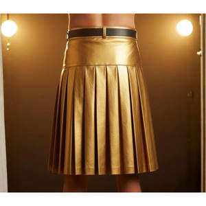 กางเกงหนังแฟชั่นผู้ชายสีทอง - Product Image 1