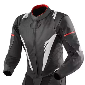 <b>Men's</b> Full Sleeve <b>Leather</b> Motorcycle <b>Jacket</b> Black Gray <b>Red</b> Breathable All Seasons Racing Wear - Product Image 1