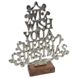 Sculptures en argent avec support en bois, décorations de Noël en métal, collection tendance en gros, fournitures festives - Product Image 1