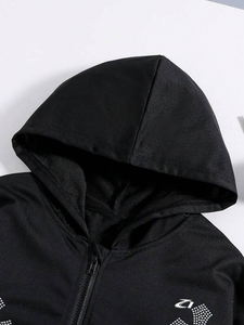 Sweat-shirts à capuche en molleton de coton noir à motif croix en strass pour hommes, fabrication de vêtements en gros avec logo personnalisé - Product Image 3