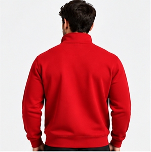 Sudadera Deportiva de Manga Larga con Cuello Alto y Cierre de Cremallera Roja para Hombre, Marca Index Apparel - Product Image 2