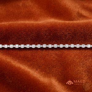 สร้อยข้อมือเทนนิสโมอิสซาไนต์สีเงินสำหรับผู้หญิง สร้อยข้อมือแบบโซ่เส้นเล็ก เครื่องประดับแฟชั่น ดีไซน์หรูหรา ของขวัญวันครบรอบสำหรับเจ้าสาว - Product Image 4