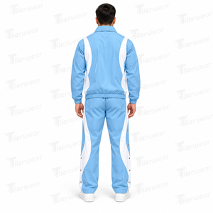 Ensemble de survêtement d'entraînement pour hommes 100 % nylon respirant, coupe ajustée, personnalisable, fabrication OEM, marque privée - Product Image 3