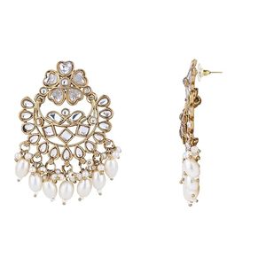 Ensemble collier et boucles d'oreilles en alliage plaqué or rose avec perles d'imitation et véritables perles, bijoux de mode pour femmes, pour les soirées - Product Image 4