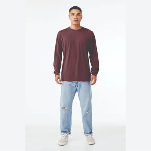 T-shirt à manches longues de haute qualité pour hommes, 100% coton, vêtements unis, mode, t-shirt respirant à col rond à manches longues pour hommes - Product Image 4