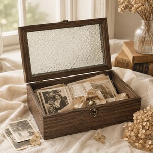 Caja de Almacenamiento de Madera Natural Más Vendida con Tapa con Bisagras, Organizador Duradero para el Hogar, Oficina, Dormitorio y Embalaje de Regalos en Venta - Product Image 3