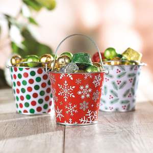 Macetas Decorativas Navideñas Personalizadas, Macetas de Metal Galvanizado Impresas para Exteriores, Decoración del Hogar para Regalos de Navidad - Product Image 5