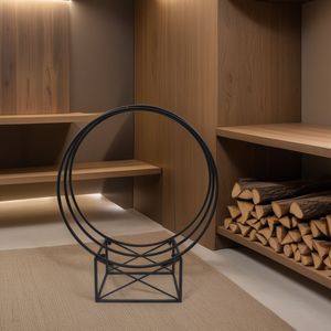 Durable Rust-Resistant Modern Design Iron Firewood Rack Indoor Outdoor Use Metal <b>Log</b> <b>Holder</b> Powder Fireplace Sets Accessories - Product Image 5