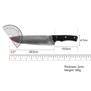 Couteau de chef LEGACY BLADES en acier au carbone, manche en ébène, forgé à la main, ambidextre, design moderne, tranchant extra-affûté, compatible lave-vaisselle - Product Image 4