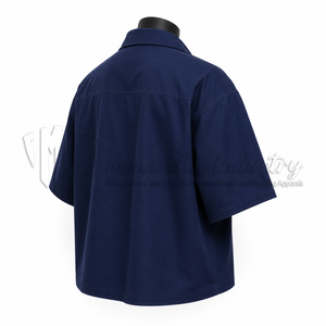 เสื้อเชิ้ตทำงานแขนสั้นผู้ชาย ผ้าฝ้าย 100% สีพื้น ปกคอพับ สไตล์ลำลอง ใส่สบาย ระบายอากาศได้ดี เหมาะสำหรับฤดูร้อน ผ้าป๊อปลิน - Product Image 4
