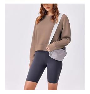 Sudadera de Algodón para Mujer, de Manga Larga, Cuello Redondo, Hombros Caídos, Color Sólido, Cómoda y Casual, de Lujo, Precio al por Mayor, de Bangladesh - Product Image 1