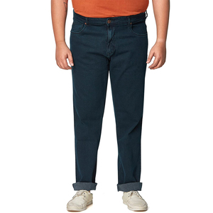 กางเกงยีนส์ทรงตรงผู้ชายไซส์ใหญ่ ผ้าเดนิมแท้ 100% ระบายอากาศได้ดี แห้งเร็ว สีพื้นเรียบ รับผลิตตามแบบ OEM/ODM ราคาขายส่ง - Product Image 1